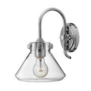 Congress Wall Light in Polished Chrome with a Clear Glass Shade - HINKLEY HK/CONGRES1/A CM