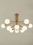 Corby 12 Light Fitting in Antique Gold with Opal Glass Shades