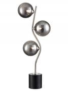 Corby 3 Light Table Lamp in Satin Nickel with Smoked Glass Shades