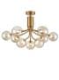 Corby 9 Light Fitting in Antique Gold with Amber Glass Shades