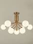 Corby 9 Light Fitting in Antique Gold with Opal Glass Shades