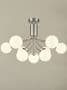 Corby 9 Light Fitting in Satin Nickel with Opal Glass Shades