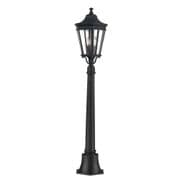Cotswold Lane Medium Outdoor Pillar in a Black finish with Clear Bevelled Glass IP44 - FEISS FE/COTSLN4/M BK