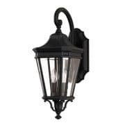 Cotswold Lane Medium Outdoor Wall Lantern in a Black finish with Clear Bevelled Glass IP44 - FEISS FE/COTSLN2/M BK