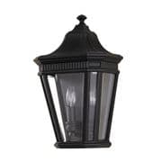 Cotswold Lane Outdoor Half Wall Lantern in a Black finish with Clear Bevelled Glass IP44 - FEISS FE/COTSLN7 BK