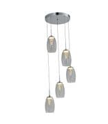 Cottam LED 5 Light Pendant in Polished Chrome with Clear Glass and Cone Shaped Inner