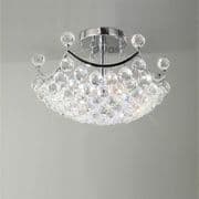 Cranage 4 Light Fitting in Polished Chrome with Crystal Spheres