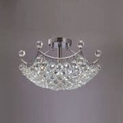 Cranage 6 Light Fitting in Polished Chrome with Crystal Spheres