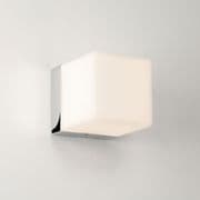 Cube IP44 Bathroom Wall Light in Polished Chrome and White Opal Glass - astro 1140001