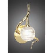 Dali Single Wall Light in Polished Brass with a Chunky Glass Shade, Switched M0079PB * EX-DISPLAY *