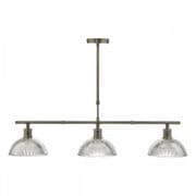 Dara 3 Light Fitting in Antique Brass with Prismatic Glass Shades - där DAR0375