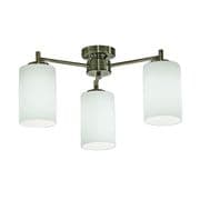 Dareham 3 Light Fitting in a Bronze Finish with Opal Glass Shades