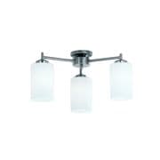 Dareham 3 Light Fitting in a Satin Nickel Finish with Opal Glass Shades