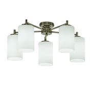 Dareham 5 Light Fitting in a Bronze Finish with Opal Glass Shades