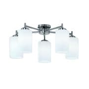 Dareham 5 Light Fitting in a Satin Nickel Finish with Opal Glass Shades