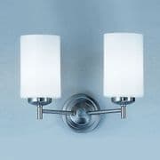 Dareham Double Wall in a Satin Nickel Finish with Opal Glass Shades