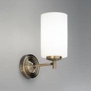Dareham Single Wall in a Bronze Finish with an Opal Glass Shade