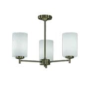 Dareham (Up) 3 Light Fitting in a Bronze Finish with Opal Glass Shades