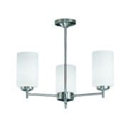 Dareham (Up)3 Light Fitting in a Satin Nickel Finish with Opal Glass Shades