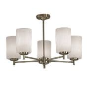 Dareham (Up) 5 Light Fitting in a Bronze Finish with Opal Glass Shades