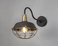 Dartmoor Wall Lantern in a Matt Black and Antique Brass Finish, IP65 Rated