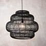 Deauville Oversized Black Rattan Pendant