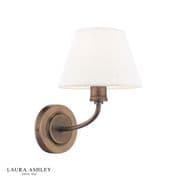 Denston Single Wall Light in Antique Bronze with a Natural Cotton Shade - Laura Ashley LA3756583-Q