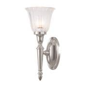 Dryden 1 Solid Brass Single Bathroom Wall Light in a Polished Nickel finish and Glass Shade IP44 - ELSTEAD BATH/DRYDEN1 PN