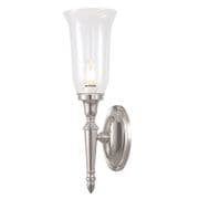 Dryden 2 Solid Brass Single Bathroom Wall Light in a Polished Nickel finish and Glass Shade IP44 - ELSTEAD BATH/DRYDEN2 PN