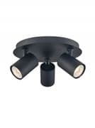 Dudley 3 Light Spot Light Plate in a Matt Black Finish