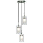 Duo 3 Light Pendant in Chrome with Clear and Frosted Glass Shades - SEARCHLIGHT 2300-3