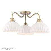 Durford 3 Light Fitting in Matt Antique Brass with White Ceramic Shades - LAURA ASHLEY LA3756580-Q