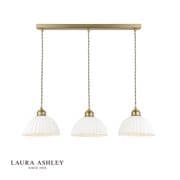 Durford 3 Light Pendant in Matt Antique Brass with a White Ceramic Shades - LAURA ASHLEY LA3756727-Q