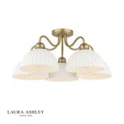 Durford 5 Light Fitting in Matt Antique Brass with White Ceramic Shades - LAURA ASHLEY LA3756725-Q
