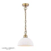 Durford Mini Pendant in Matt Antique Brass with a White Ceramic Shade - LAURA ASHLEY LA3756590-Q