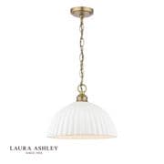 Durford Pendant in Matt Antique Brass with a White Ceramic Shade - LAURA ASHLEY LA3756726-Q