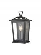 Dursley 1 Light Half Lantern in a Matt Black Finish with Clear Glass Panels, IP44 Rated