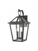Dursley 2 Light Wall Lantern in a Matt Black Finish with Clear Glass Panels, IP44 Rated