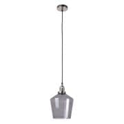 Earlston Pendant in Antique Silver with a Smoked Glass Shade