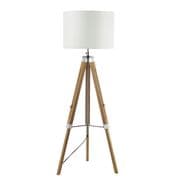Easel Adjustable Tripod Floor Lamp (Base Only) in Natural Wood and Chrome Detail - där EAS4943