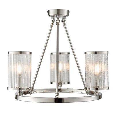Easton 3 Light Fitting in Polished Chrome with Ribbed Bubble Glass - ENDON 76261