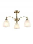 Eastwood 3 Light Fitting in Bronze with Alabaster Effect Glass