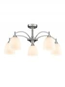 Eastwood 5 Light Fitting in Chrome with Opal Glass Shades