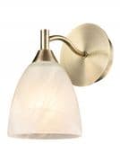 Eastwood Single Wall Light in Bronze with an Alabaster Effect Glass Shade