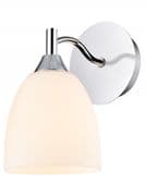 Eastwood Single Wall Light in Polished Chrome with an Opal Glass Shade