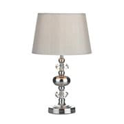 Edith Touch Table Lamp in Polished Chrome with a Silver Grey Shade - där EDI4150