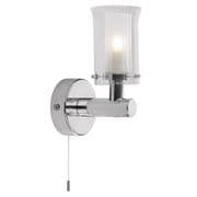 Elba IP44 Bathroom Single Wall Light in Polished Chrome with Pull Switch - där ELB0750