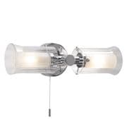 Elba IP44 Double Wall Light in Polished Chrome with Pull Switch - där ELB0950