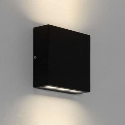 Elis Twin LED IP54 Outdoor Square Wall Up and Down Light in Black - astro 1331002