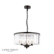 Elkwood 3 Light Pendant in Matt Black with Crystal Decoration - Laura Ashley LA3756398-Q